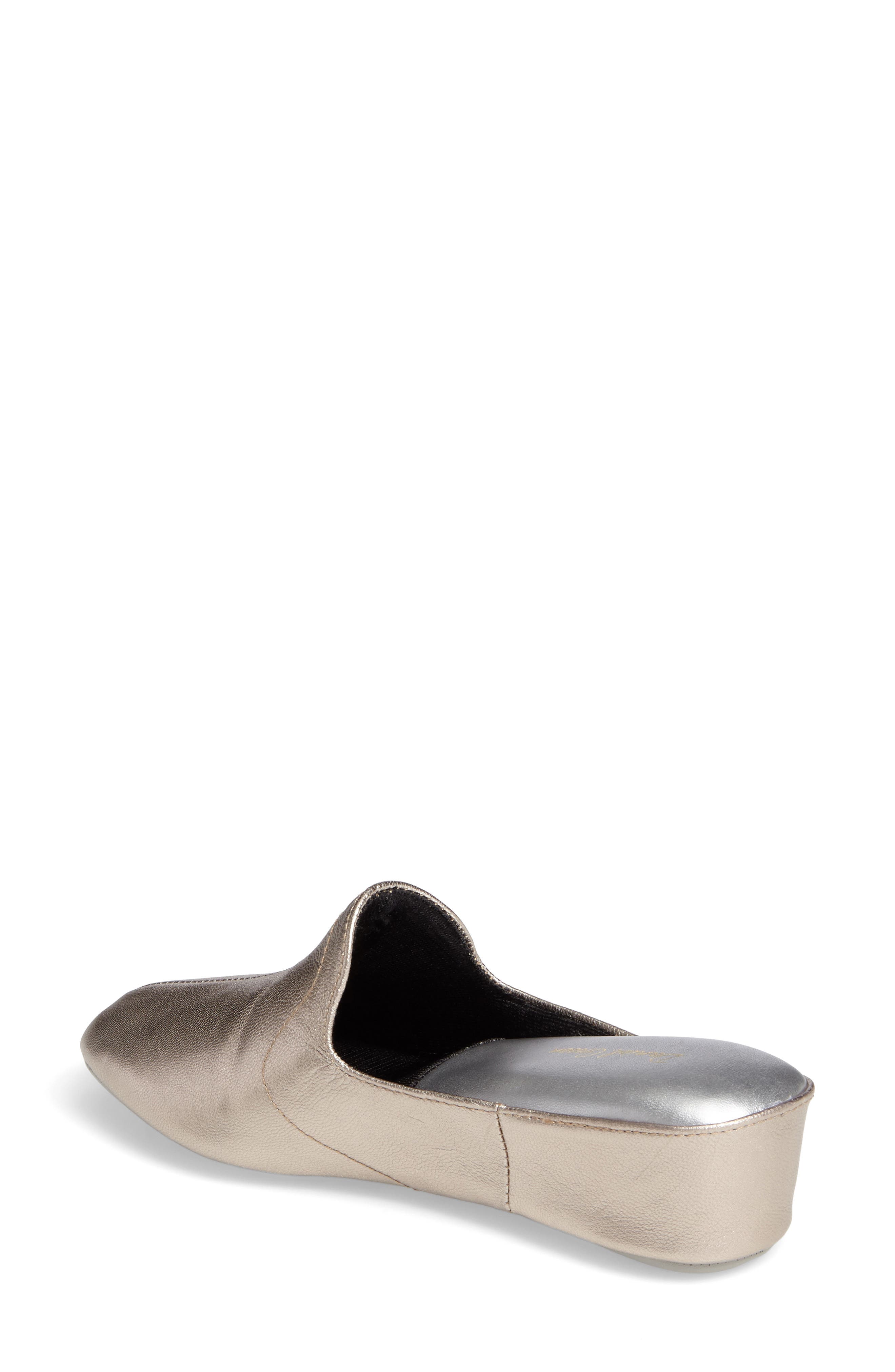 Glamour Scuff Slipper, Alternate, color, PEWTER LEATHER
