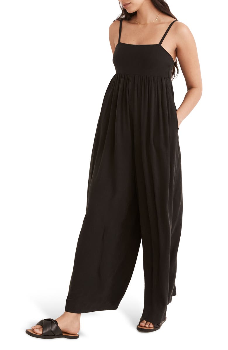 Madewell Tie-Back Wide-Leg Jumpsuit, Main, color, 