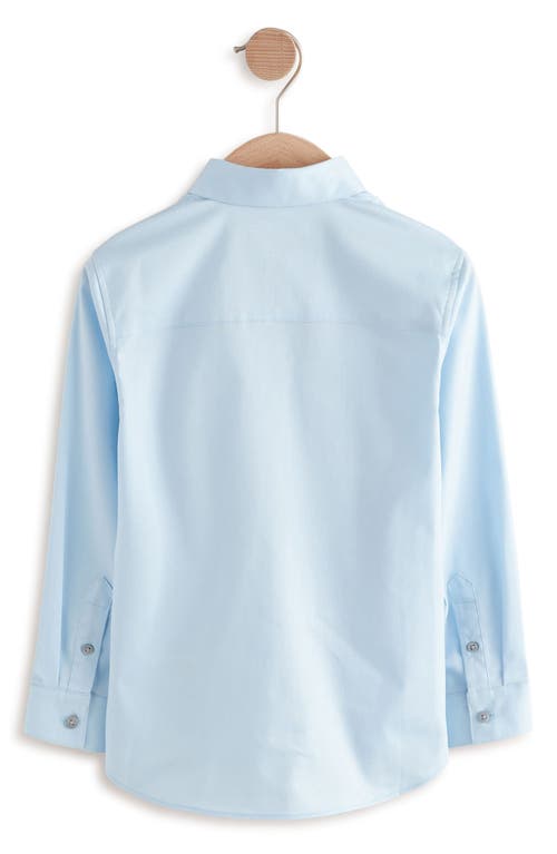 Next Kids' Solid Button-up Shirt In Blue