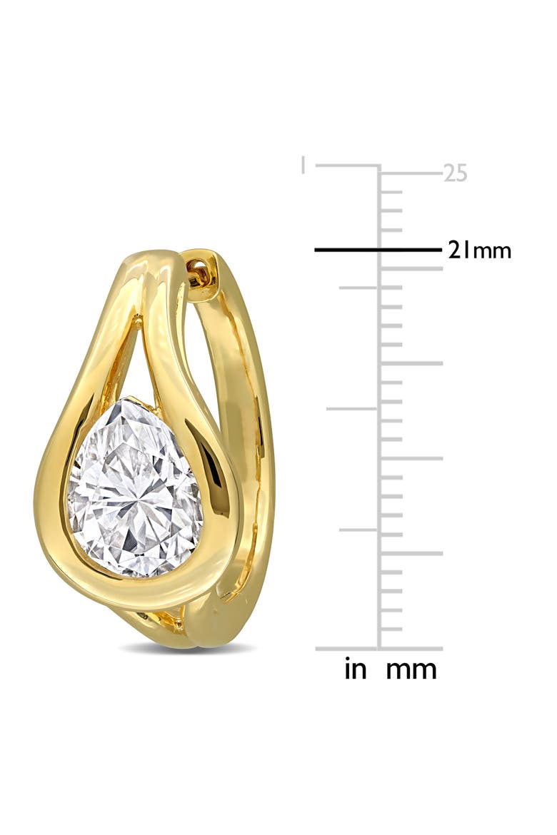 Moissanite Mini Hoop Earrings Yellow Plated Silver, Alternate, color, Yellow-Plated Sterling Silver