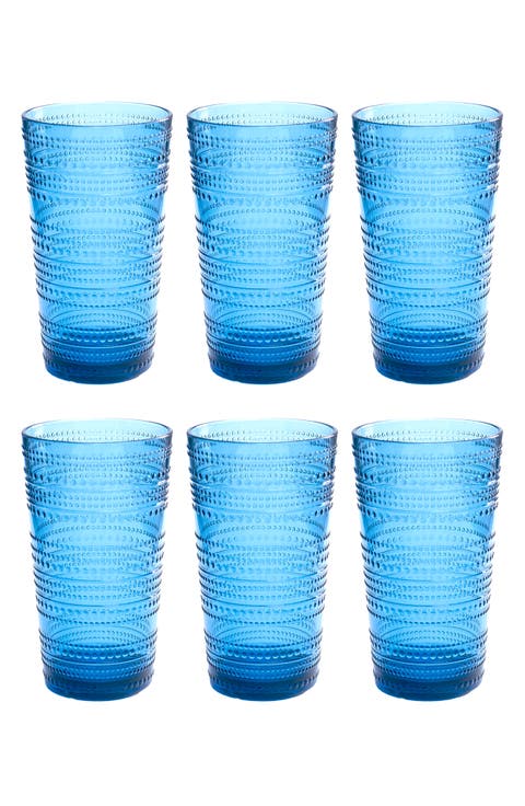 Beaded Set of 6 Jumbo Drinking Glasses