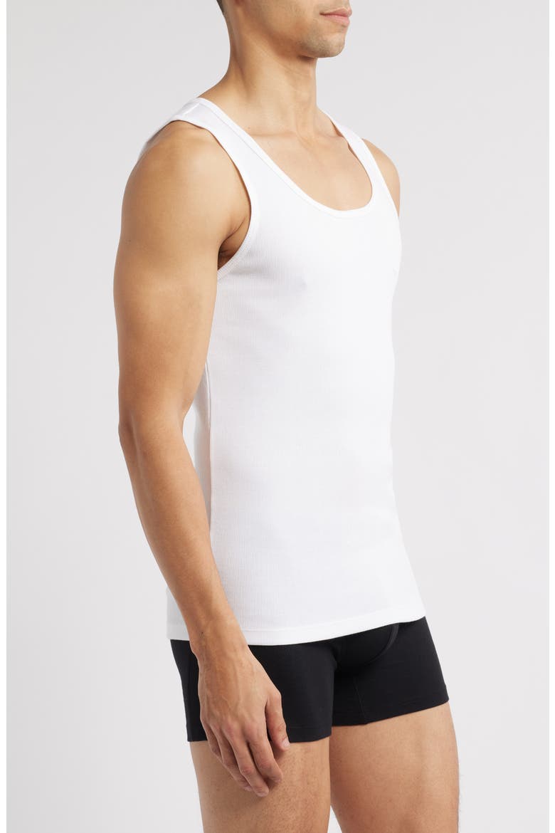 3-Pack Ribbed Cotton Tanks, Alternate, color, WHITE