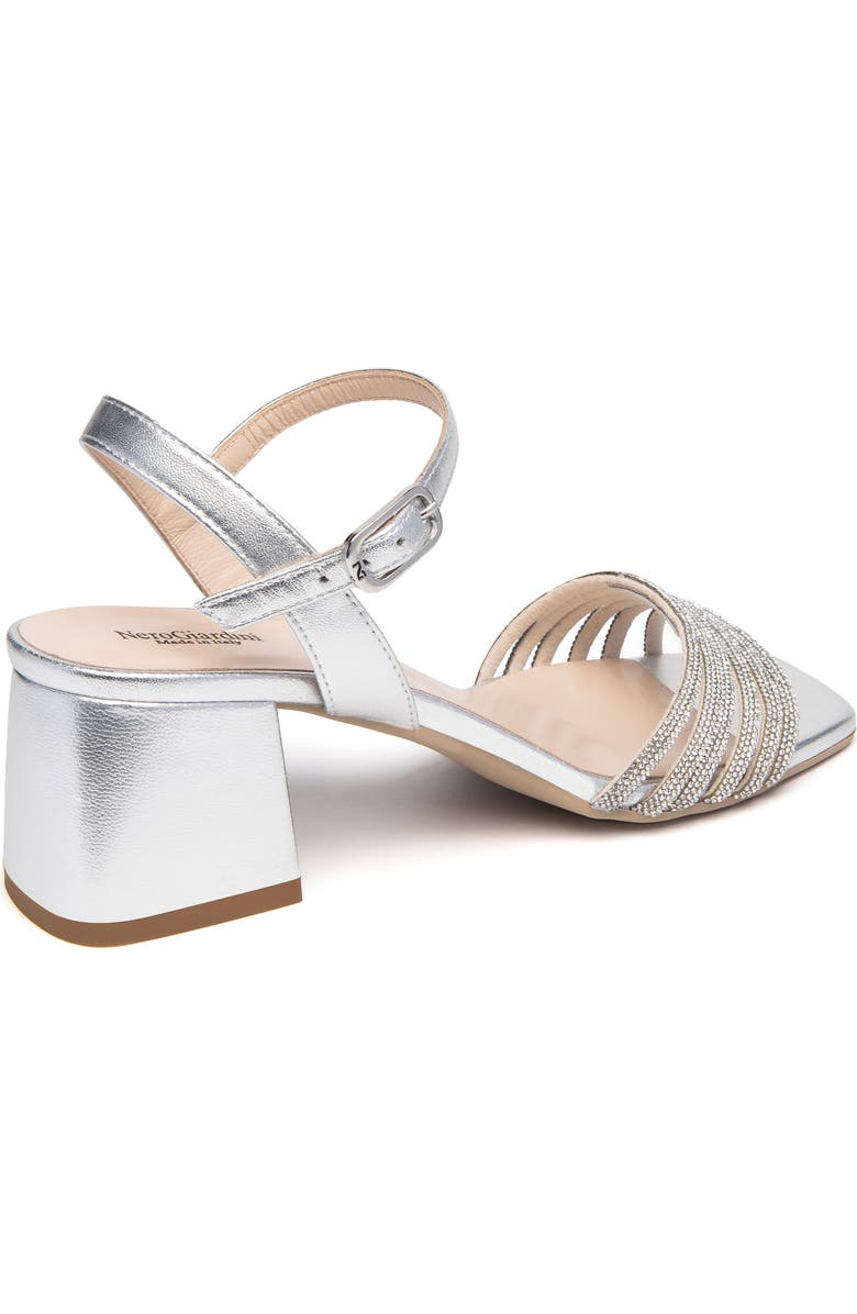 NeroGiardini Embellished Ankle Strap Sandal, Alternate, color, Silver