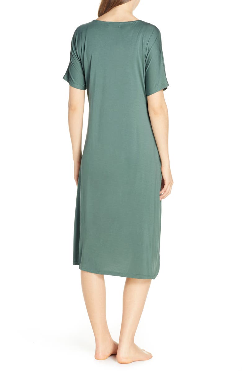 Nesting Olive Solid Maternity/Nursing Nightshirt, Alternate, color, 