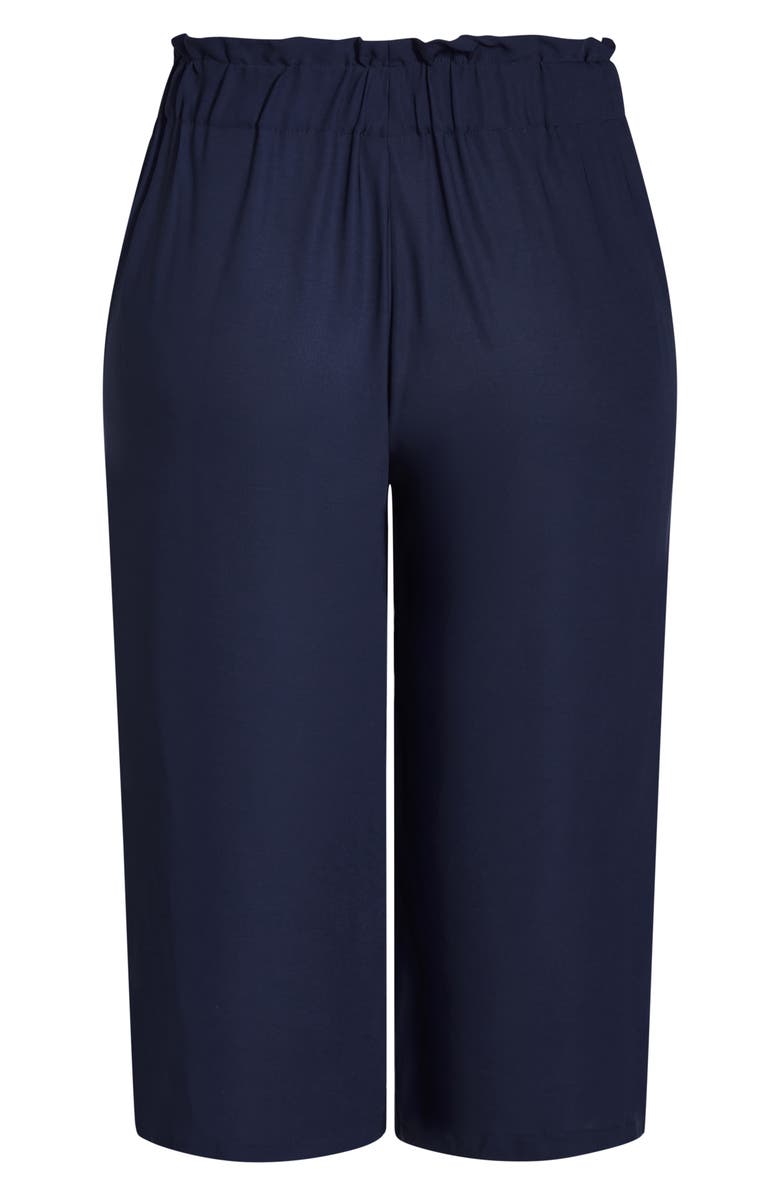 City Chic Easy Crop Belted Pants, Alternate, color, Navy