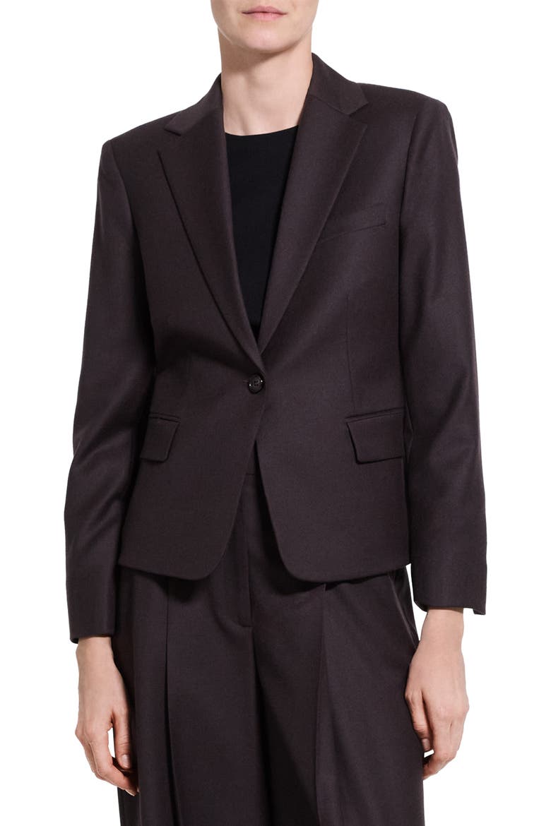 Slim Wool Blazer, Main, color, CACAO - DAJ