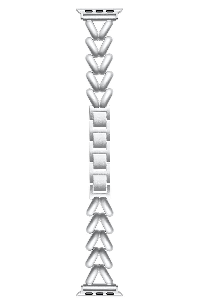 The Posh Tech Caroline Bracelet Apple Watch<sup>®</sup> Watchband, Main, color, Silver