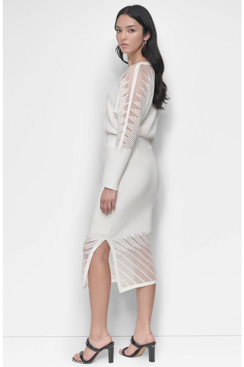 Illusion Rib Sweater Skirt, Alternate, color, IVORY