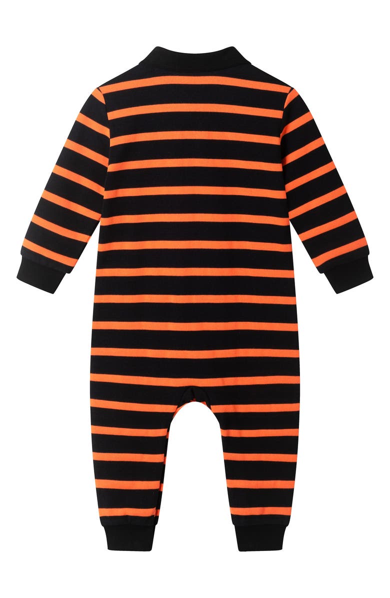 Andy & Evan Halloween Romper, Alternate, color, Black/ Orange Multi