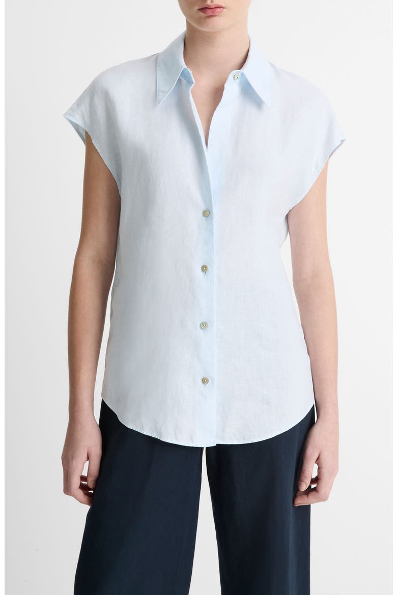 Dolman Sleeve Linen Shirt, Main, color, SKY MIST
