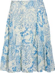 Versace Underwater Barocco Techno Crepon Skirt