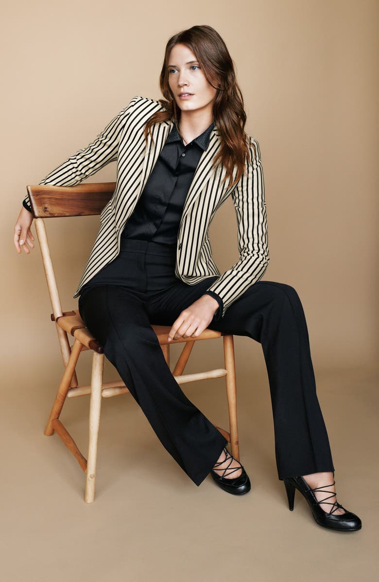 Akris punto Long Sleeve Stretch Cotton Jersey Blouse, Alternate, color,