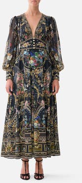 Camilla Shaped Waistband Dress With Gathered Sleeves