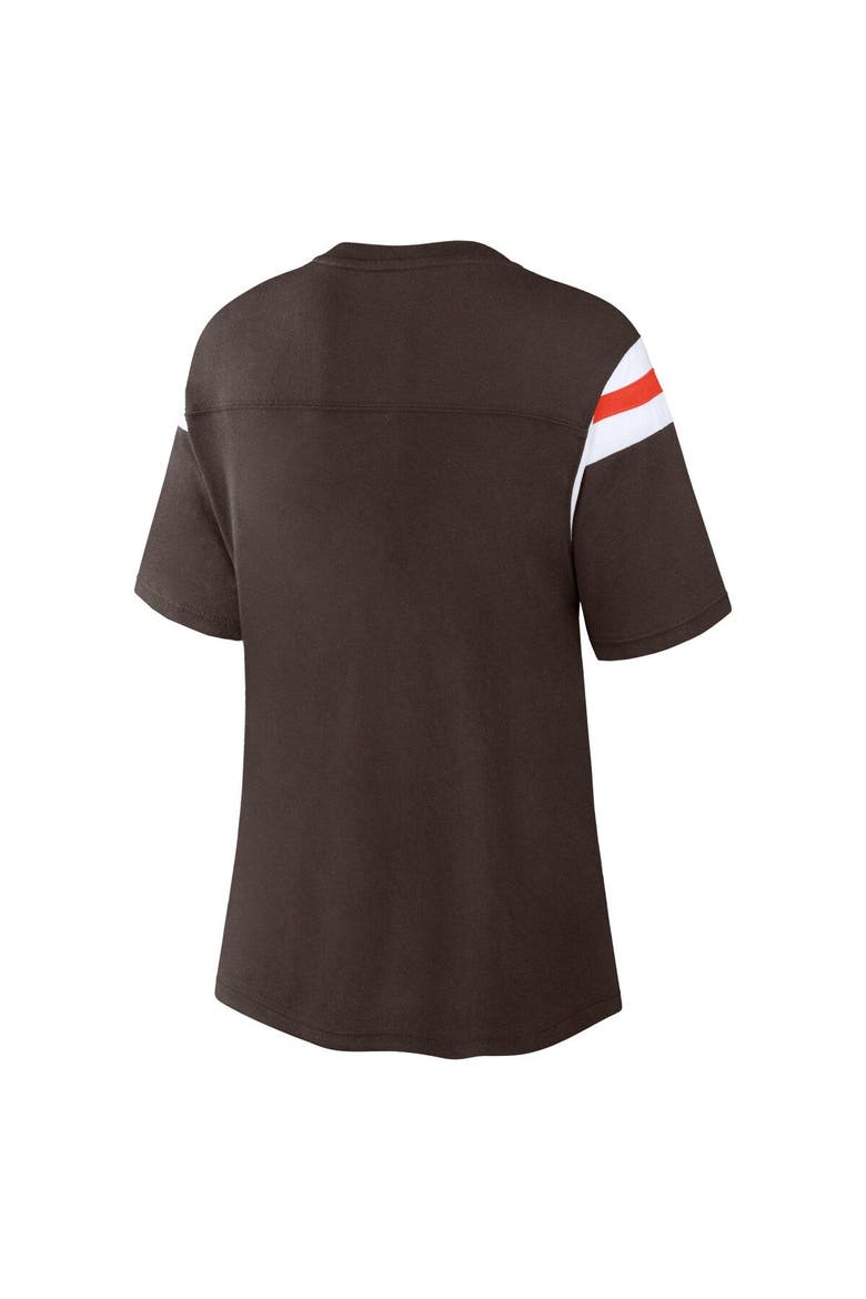 Women's Fanatics Branded Brown Cleveland Browns Earned Stripes T-Shirt, Alternate, color, Brown