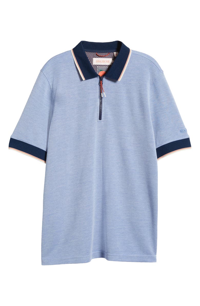 Sealskinz Eastgate Quarter Zip Polo, Alternate, color, Blue