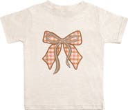 Sweet Wink Cinnamon Plaid Bow Patch Short Sleeve T-Shirt