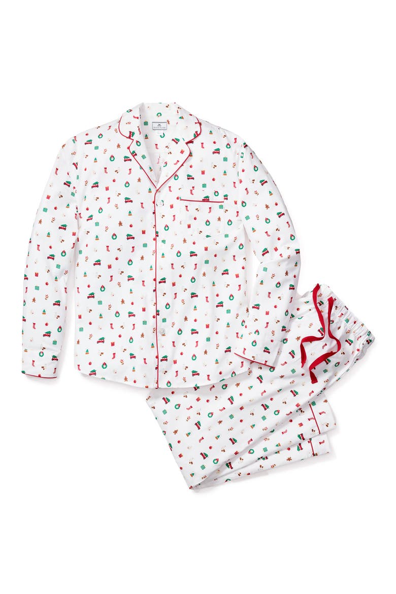 Winter Nostalgia Cotton Twill Pajamas, Alternate, color, WHITE