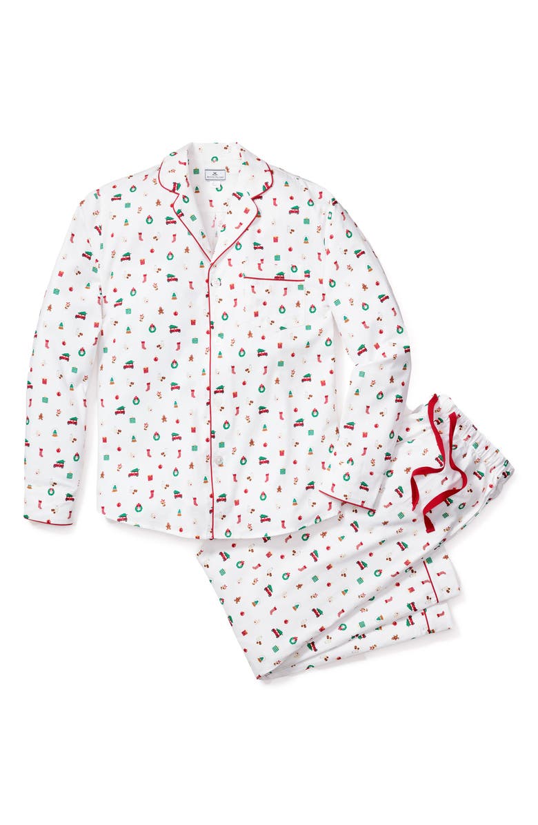 Petite Plume Winter Nostalgia Cotton Twill Pajamas, Alternate, color, 