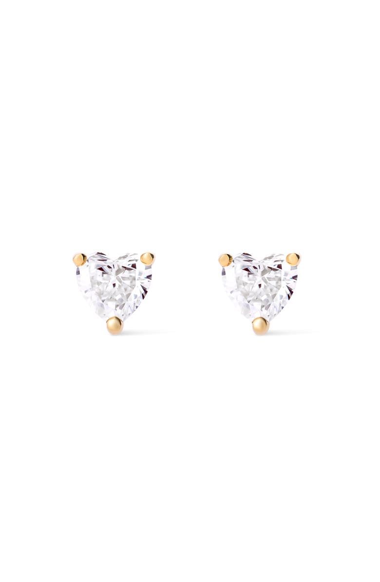 Ana Luisa Solid Yellow Gold - Diamond Heart Studs, Main, color, Gold