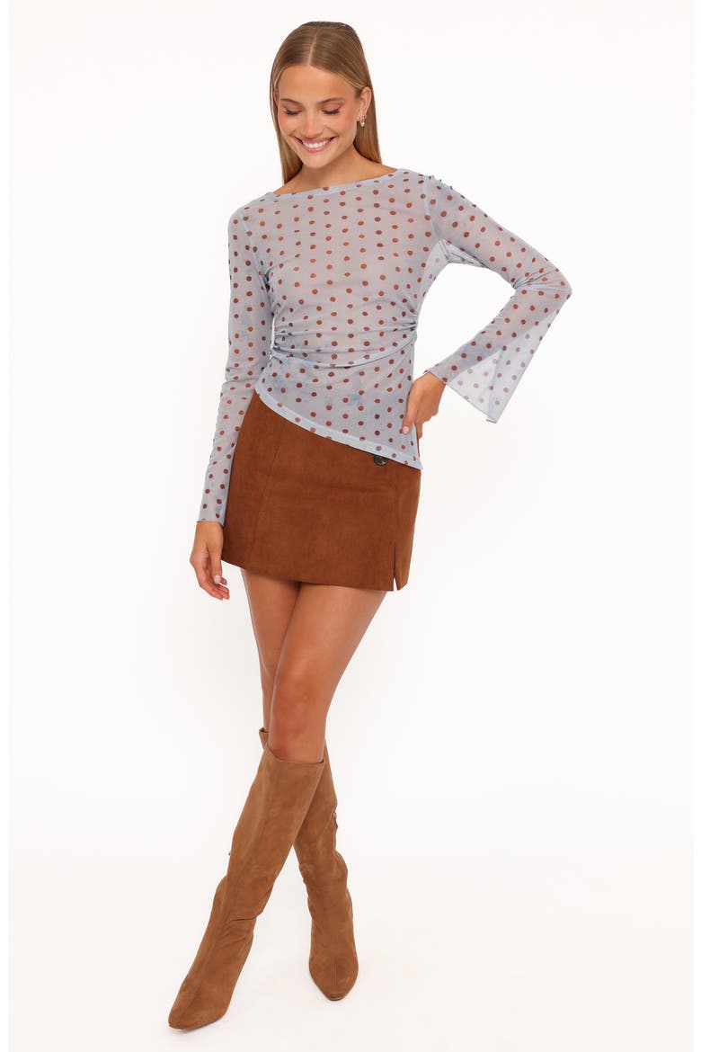 Annora Dot Asymmetric Mesh Top, Alternate, color, BLUE DOT