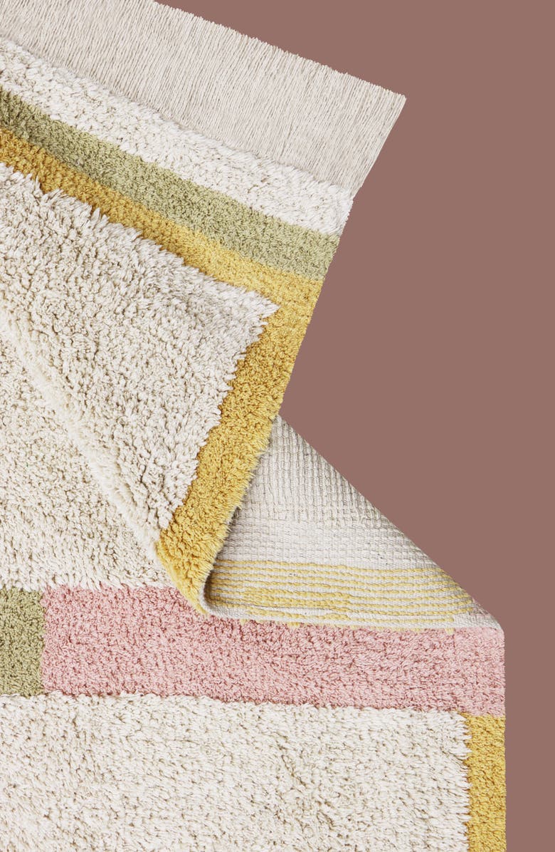 Lorena Canals Lane Fringe Trim Washable Cotton Blend Rug, Alternate, color, Vintage Nude