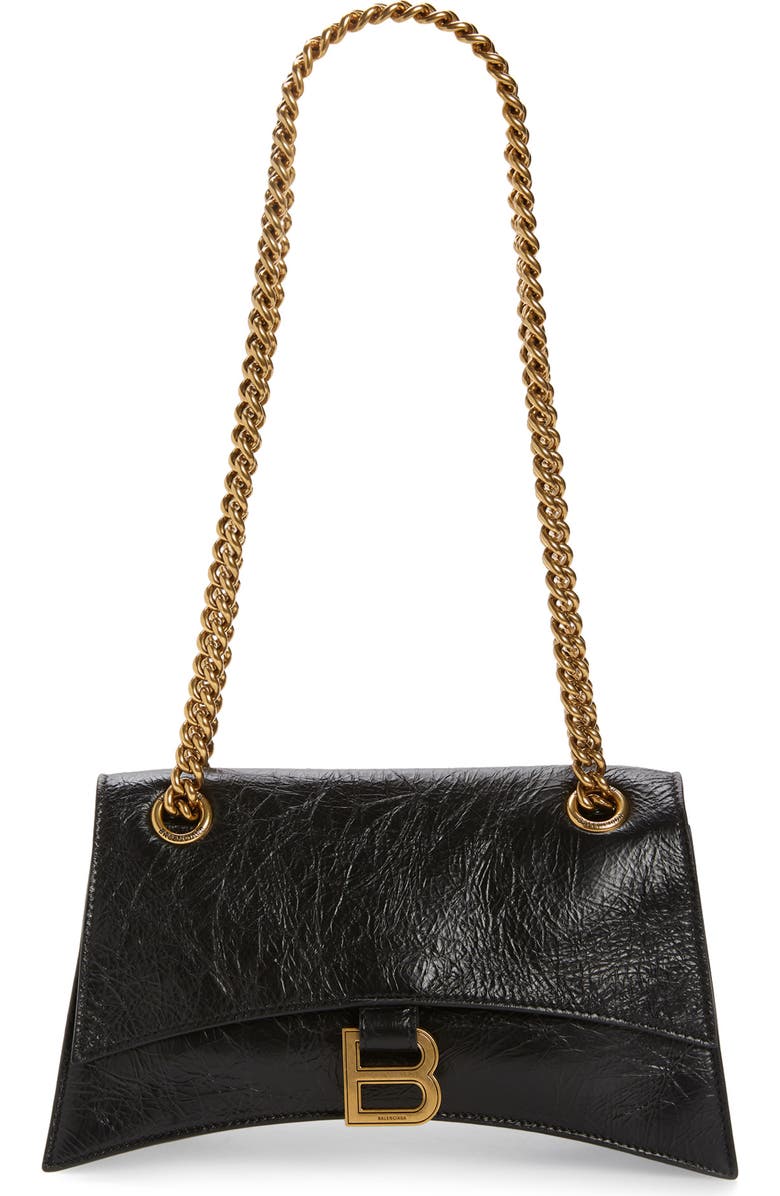 Balenciaga Crush Leather Shoulder Bag, Main, color,