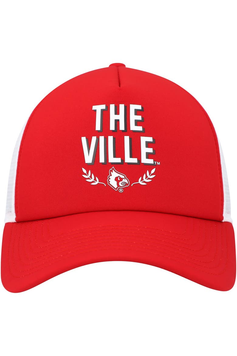 Men's adidas Red Louisville Cardinals Phrase Foam Front Trucker Adjustable Hat, Alternate, color, Red