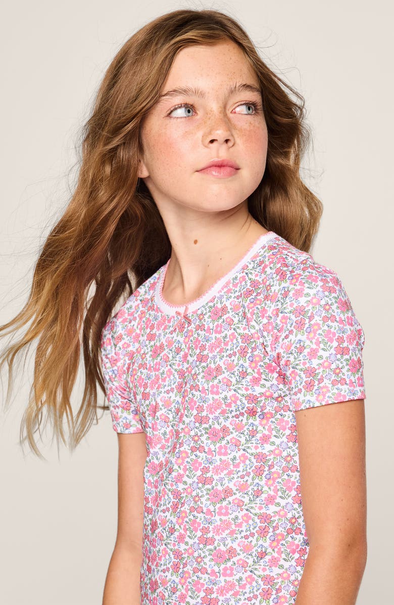 Petite Plume Kids' Fitted Two-Piece Pima Cotton Short Pajamas, Alternate, color, Pink