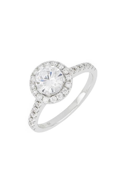 Pavé Diamond Halo Round Engagement Ring Setting (Nordstrom Exclusive)