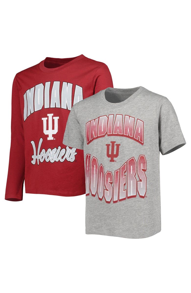 Outerstuff Youth Crimson/Heather Gray Indiana Hoosiers Game Day T-Shirt Combo Pack, Alternate, color, 