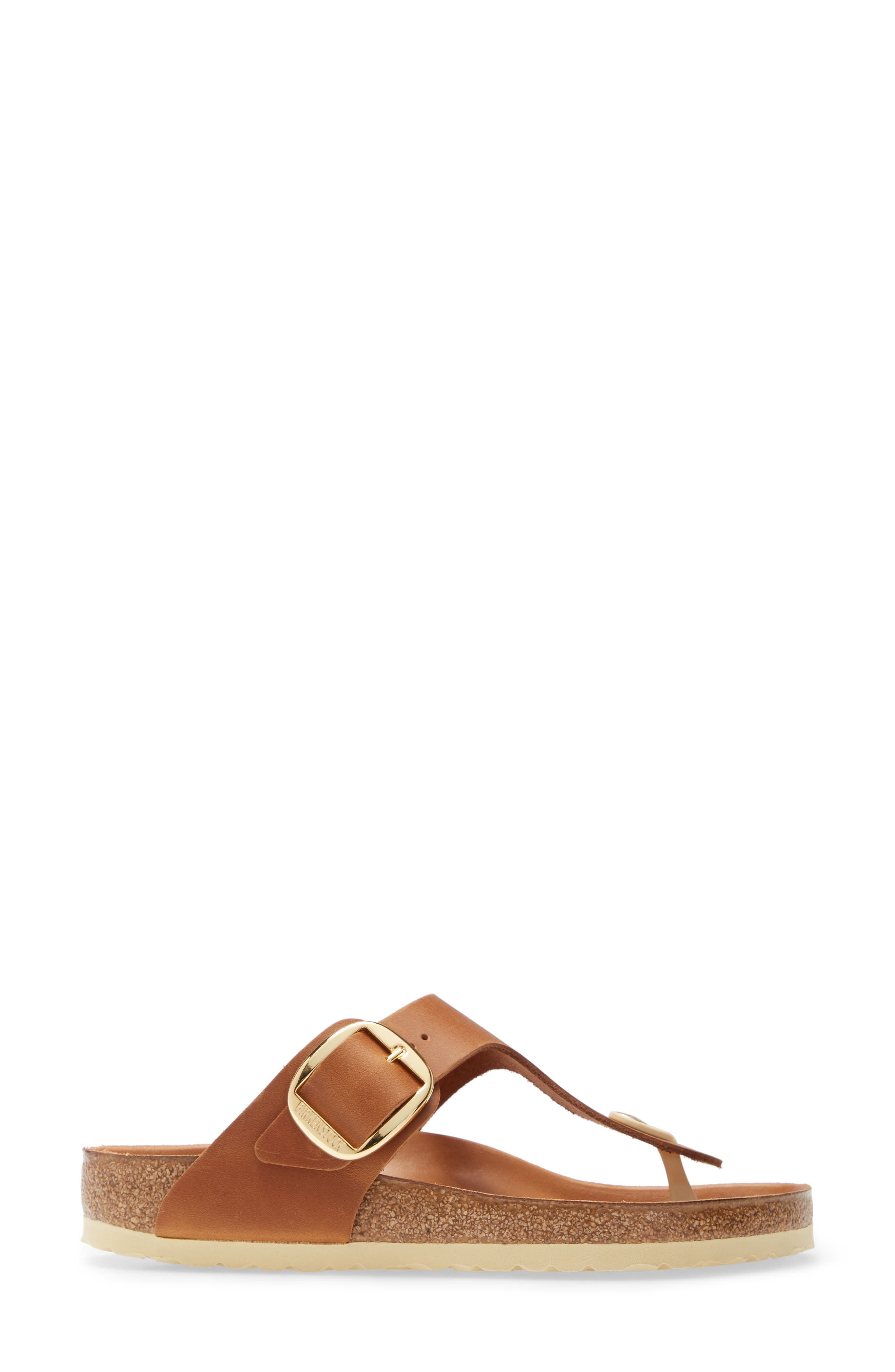 Gizeh Big Buckle Sandal, Alternate, color, COGNAC LEATHER