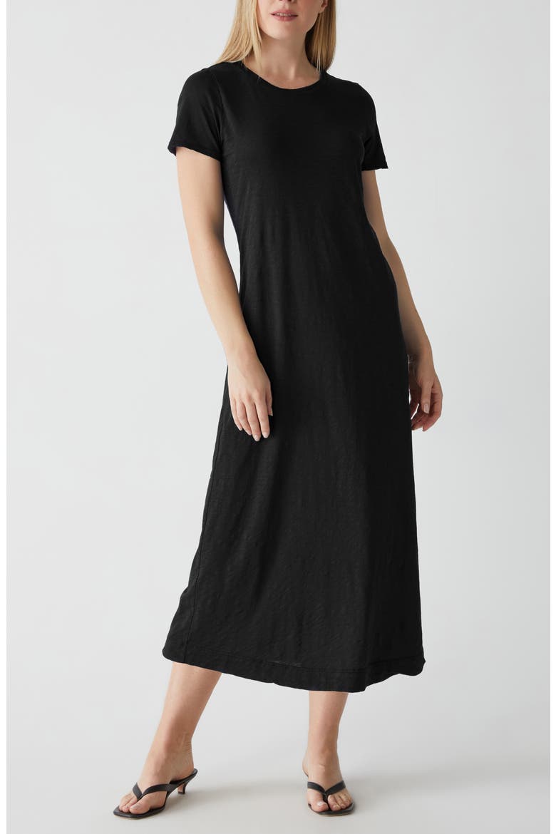 Alanis Supima® Cotton Midi T-Shirt Dress, Main, color, BLACK