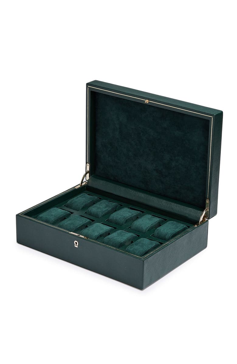 WOLF British Racing 10 Piece Watch Box, Alternate, color, Green