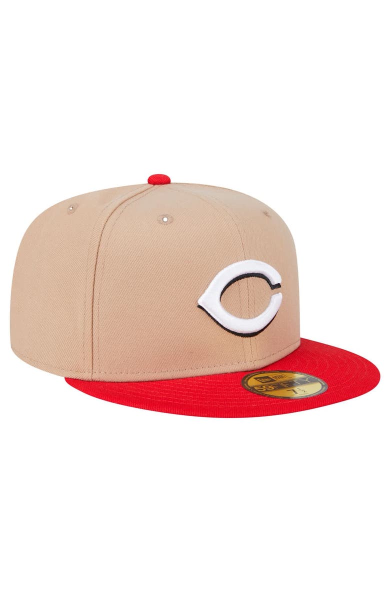 New Era Men's New Era Khaki Cincinnati Reds 59FIFTY Fitted Hat, Alternate, color, Khaki