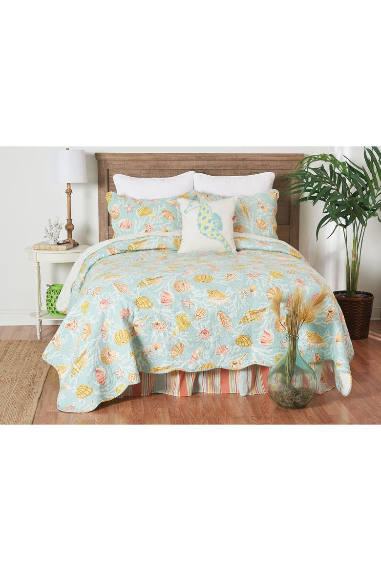 St. Martin Blue Cotton Cotton Quilt Set - Reversible and Machine Washable, Alternate, color, Blue