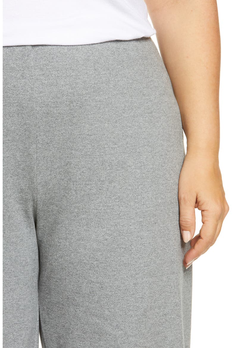 Mélange Wide Leg Stretch Organic Cotton Pants, Alternate, color, METOR