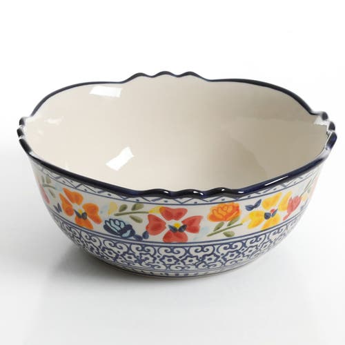Gibson Home Luxembourg 2 Piece Stoneware Bowl Set In Blue