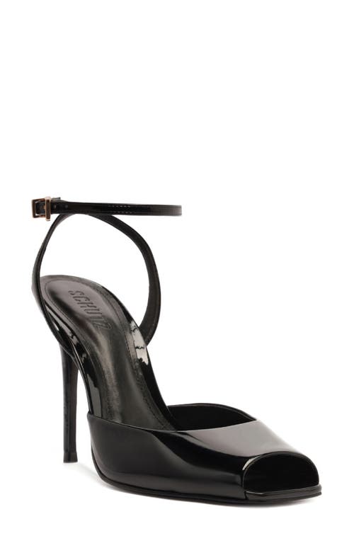 Schutz Estella Ankle Strap Sandal In Black