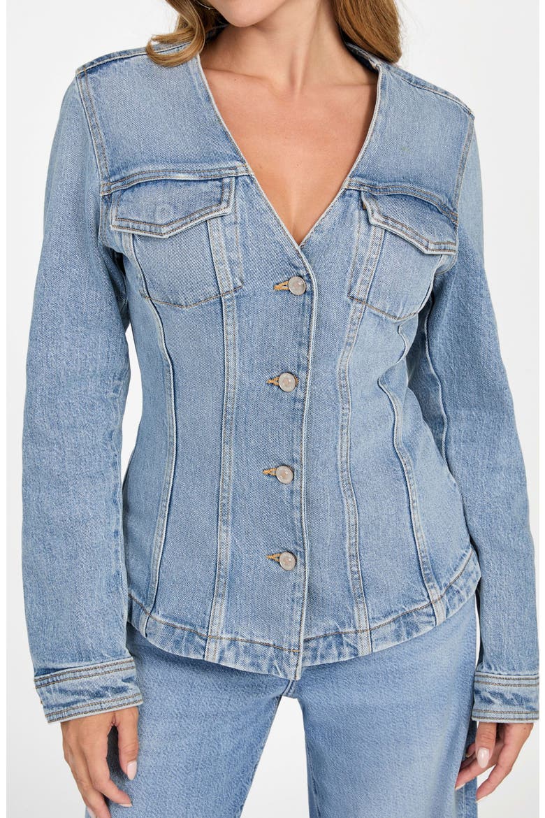 Camille Denim Blazer, Alternate, color, BLUE