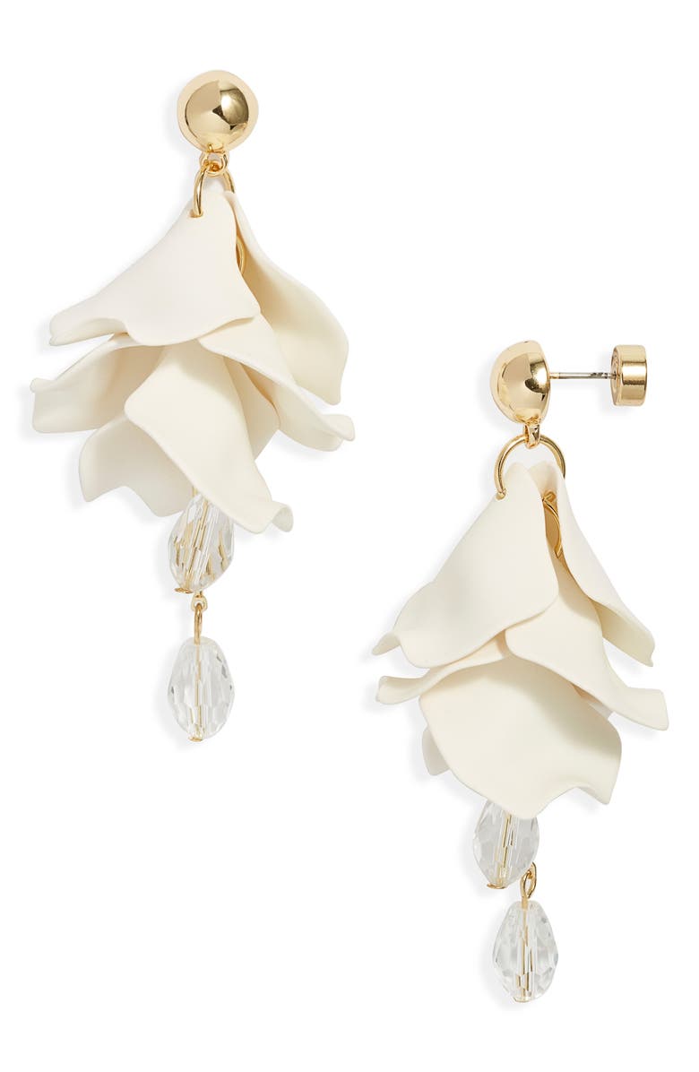 Nordstrom Petal Chandelier Drop Earrings, Main, color, Ivory- Gold