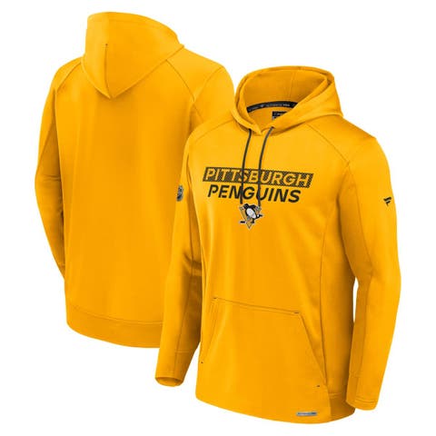 Men's Fanatics  Gold Pittsburgh Penguins Authentic Pro Rink Fleece Pullover Hoodie