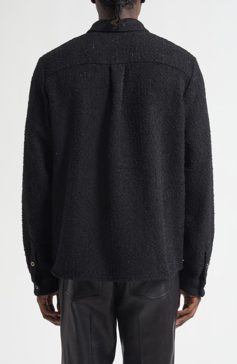 AMIRI Shimmer Bouclé Button-Up Shirt, Alternate, color, Black