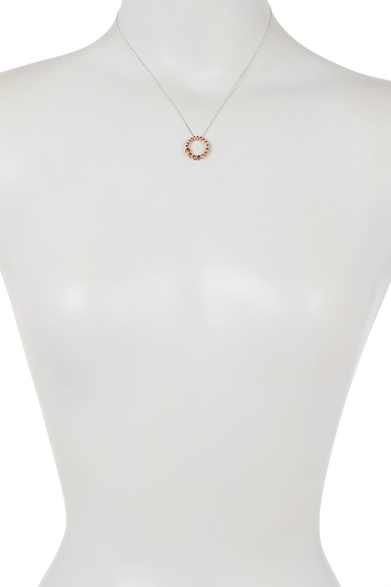 Sterling Silver Chocolate CZ Journey Pendant Necklace, Alternate, color, BROWN