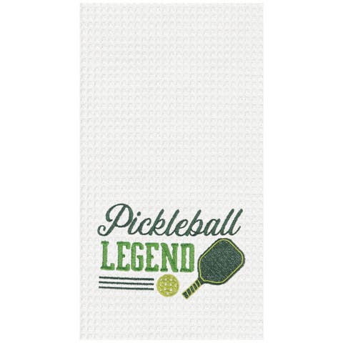 Pickleball Legend Embroidered Cotton Waffle Weave Kitchen Towel