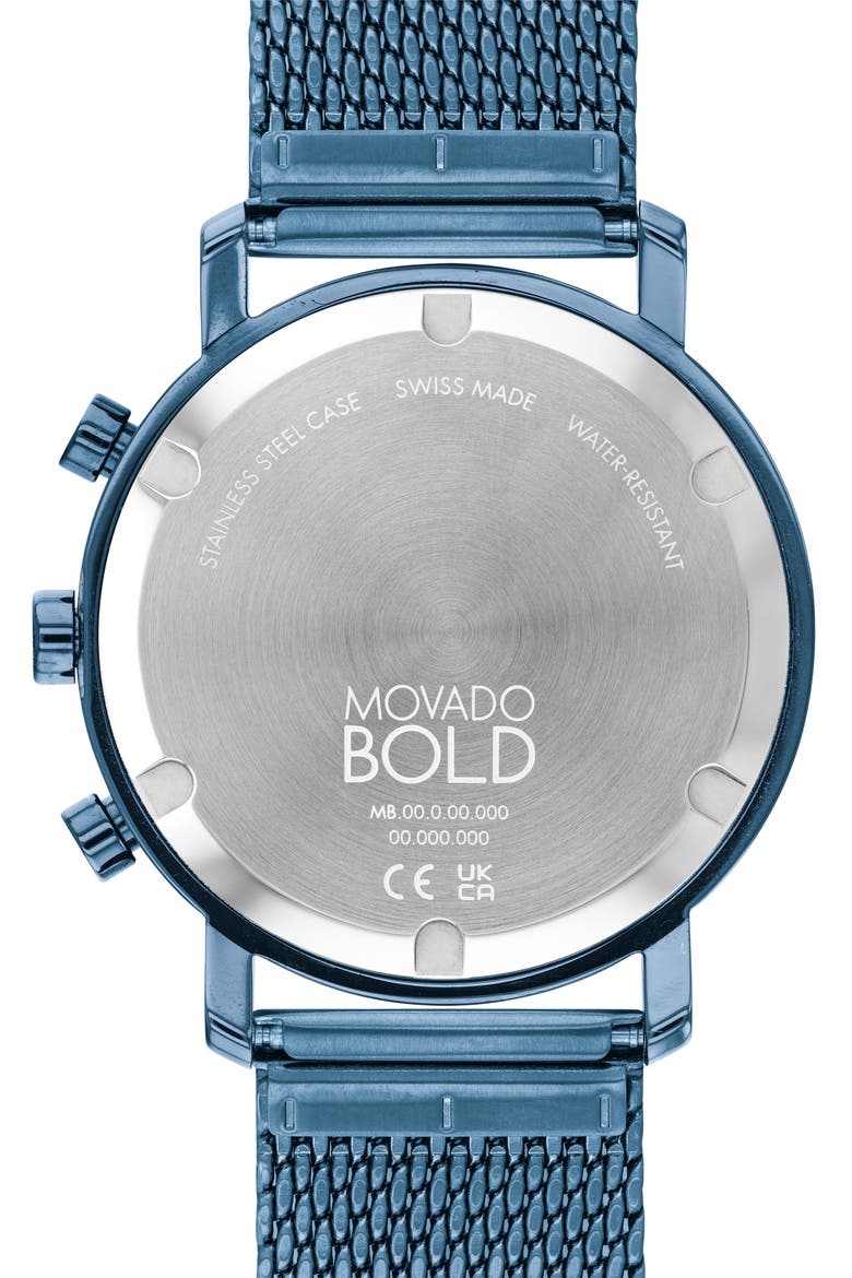 Bold Evolution Chronograph Mesh Strap Watch, 42mm, Alternate, color, BLUE DIAL