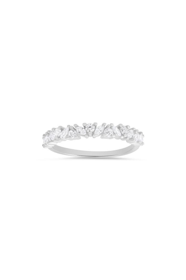 Cubic Zirconia Multicut Band Ring, Main, color, SILVER
