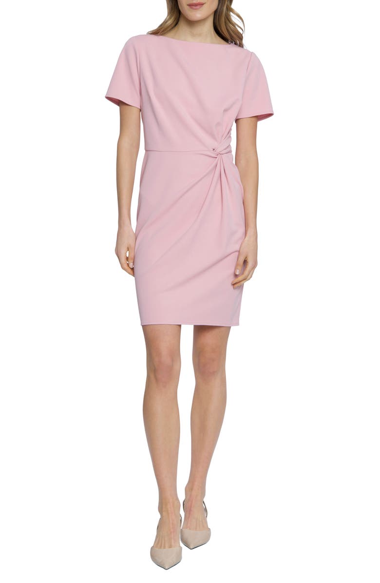 Donna Morgan Side Twist Sheath Dress, Main, color, Shell Pink