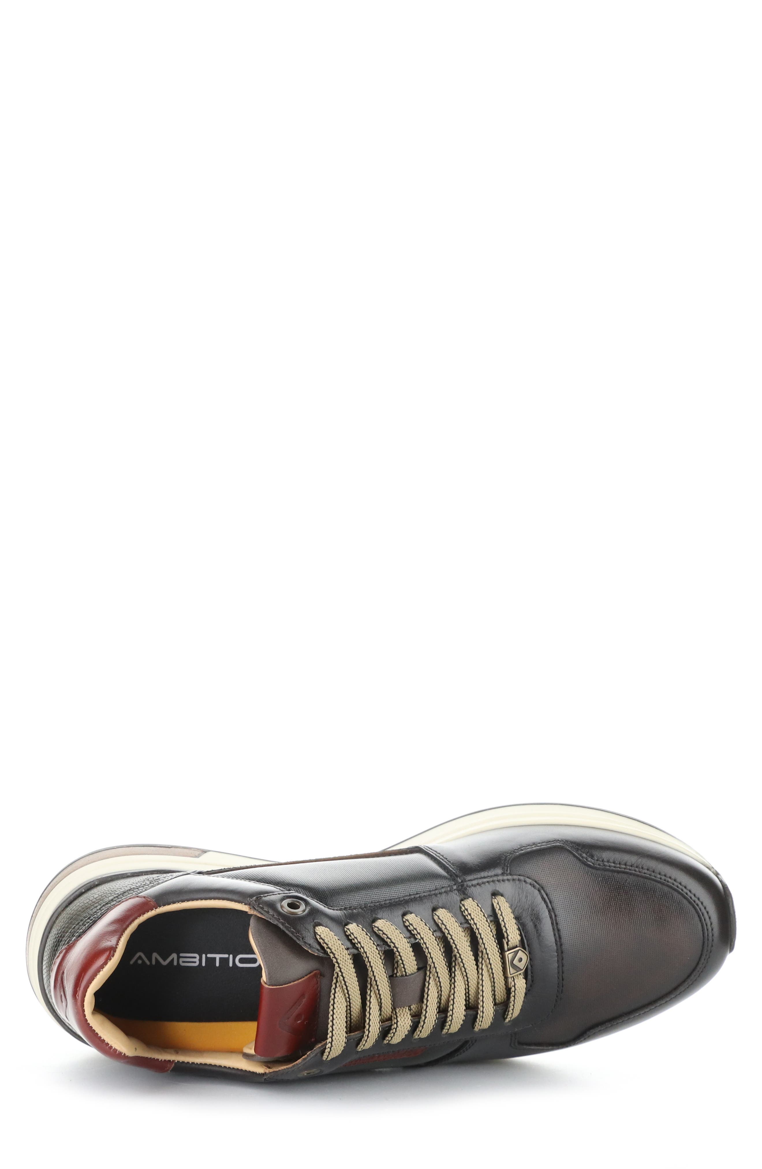 Ambitious Mixed Leather Lace-Up Sneaker, Alternate, color, Combi Leather