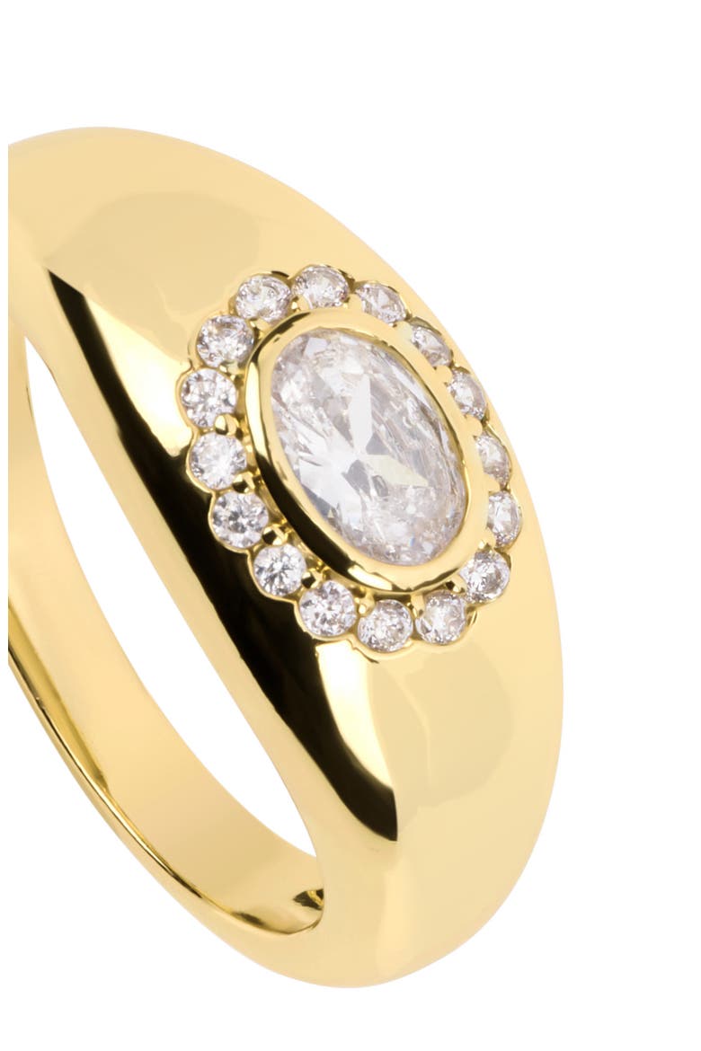 Cubic Zirconia Dome Ring, Alternate, color, GOLD