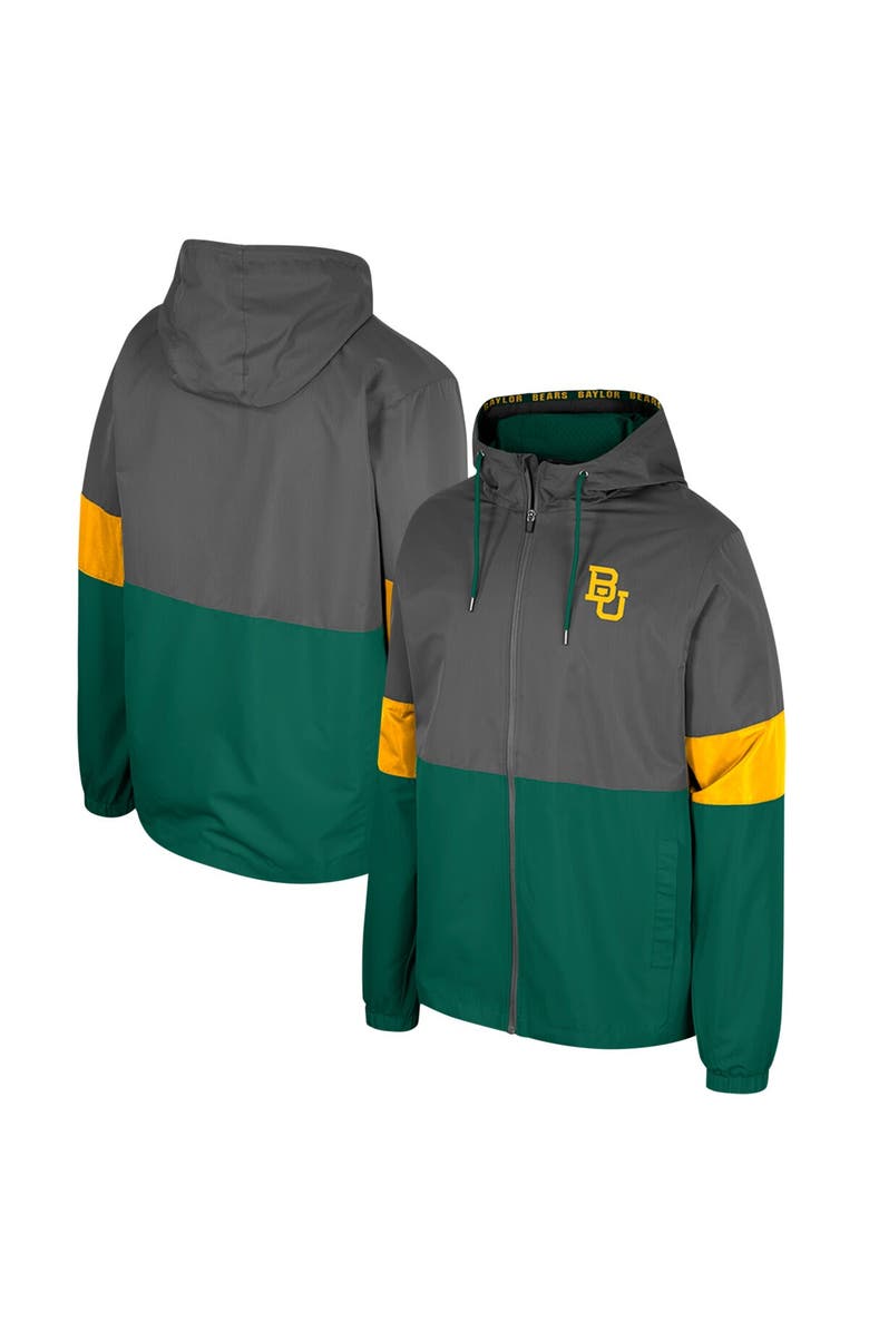 COLOSSEUM Men's Colosseum Charcoal Baylor Bears Miles Full-Zip Hoodie Jacket, Alternate, color, Charcoal